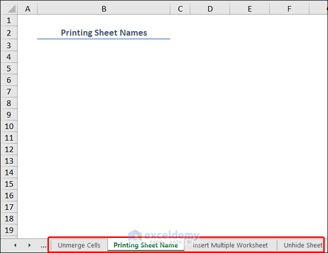 showing sheet names at sheet tabs