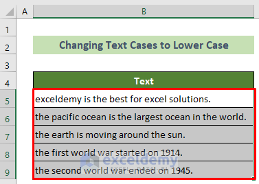 Changed Selected Text to Lower Case by Excel VBA