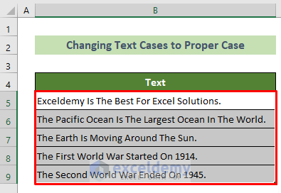 Changed Selected Text to Proper Case by Excel VBA