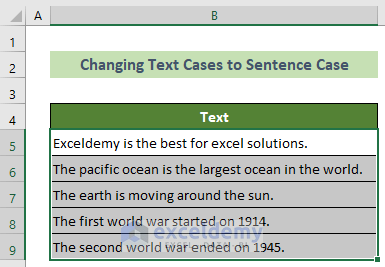Sentence Case Text by Excel VBA