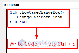 Enable the ShowCaseChangeBox User Form