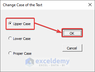 Select Option to Change Case of Selected Text