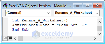 Excel Worksheet Objects