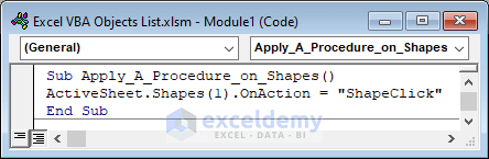 Excel VBA Shapes Objects