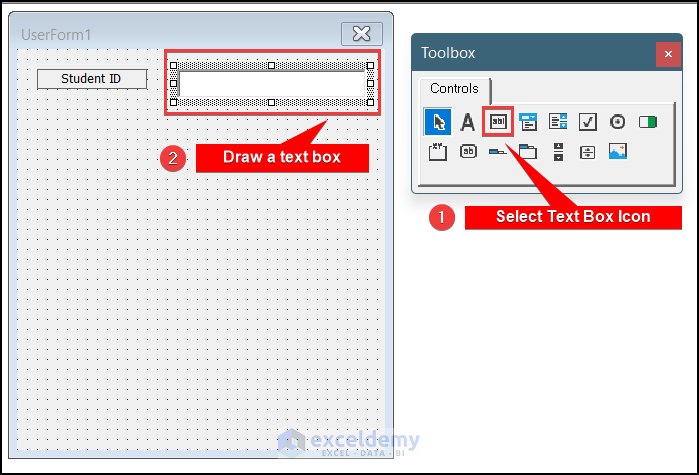 Create Text Box in the UserForm