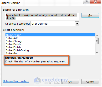 How to insert an Excel VBA custom function