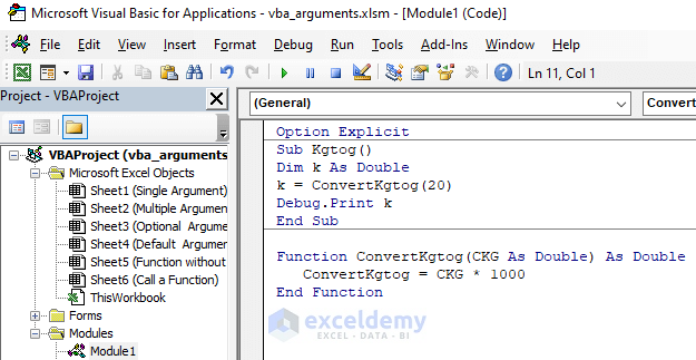 How to Make VBA Function with Arguments