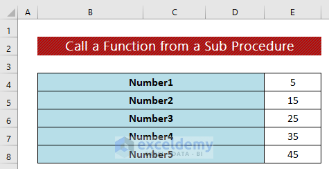 How to Call a Function from a Sub Procedure