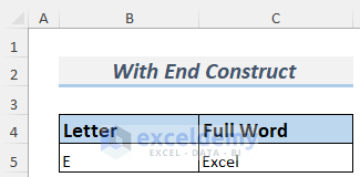 Implementing WITH END Structure as Conditional Statement