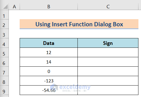 Dataset to Create VBA Custom Function in Excel