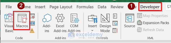 Using Developer Tab to Create VBA Custom Function in Excel
