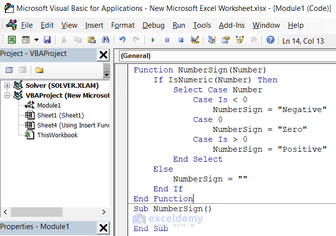 VBA Code to Create VBA Custom Function in Excel