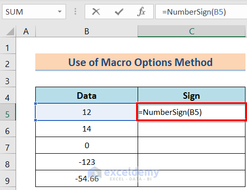 Insert Formula to Create VBA Custom Function in Excel