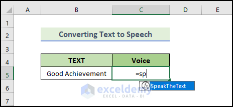type the function to illustrate how to Use VBA Function Procedure with Arguments in Excel