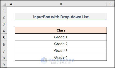 Excel VBA InputBox with Drop-Down List