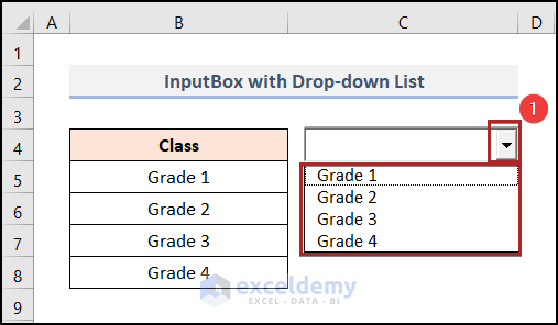 Excel VBA InputBox with Drop-Down List