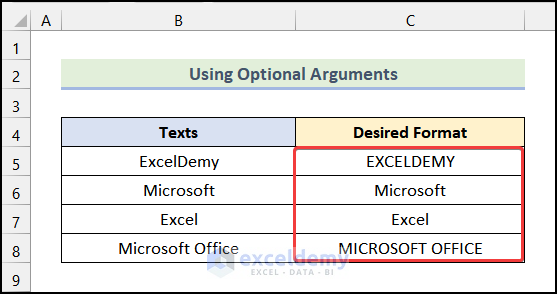 final output of method 4 to use vba user defined function