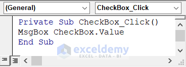 Tick Box (Check Box) Click Event