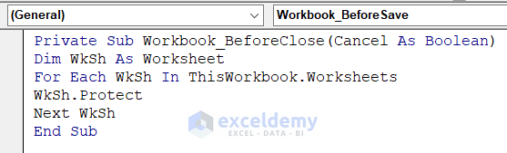 Workbook BeforeClose Event