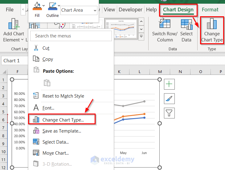  how to change a graph or chart type in excel