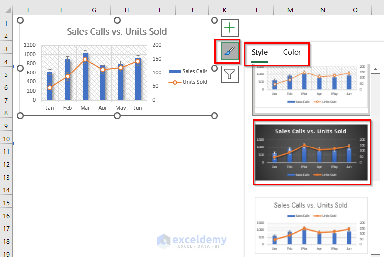how to make a graph or chart in excel with Changing Chart Style & Colors