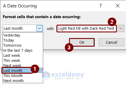 Choose a date and a formatting