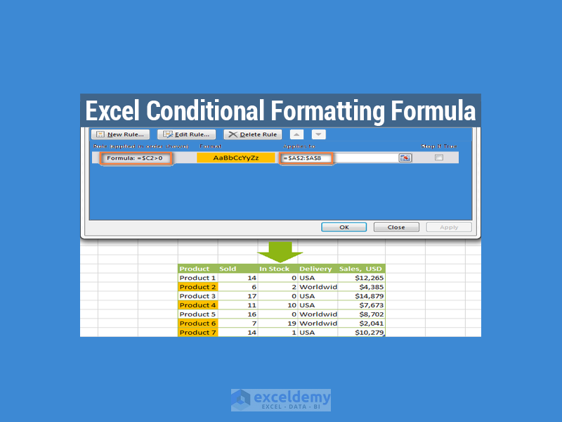 Excel Conditional Formatting Formula