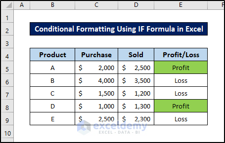 conditional formatting using if formula in excel