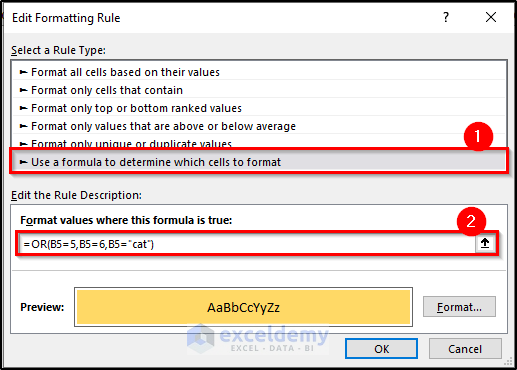 formatting rule for multiple conditions in conditional formatting formula excel