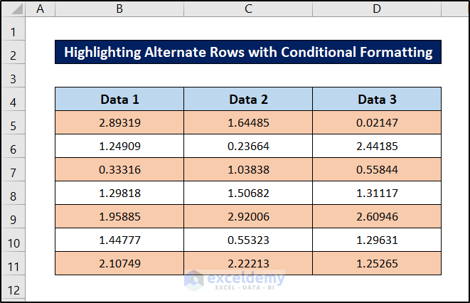 highlighting alternative rows with conditional formatting formula excel