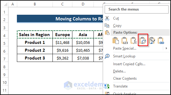 Essential Excel Skill: Moving Columns to Rows