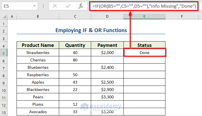 Use of IF & OR Function to Create FOR LOOP in Excel