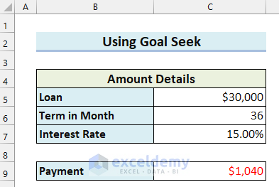 How to Use Goal Seek in Excel