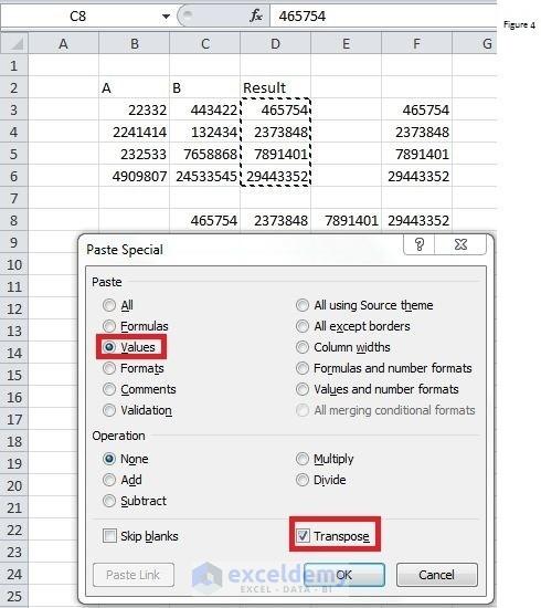 Paste Special Command in Excel Image 4