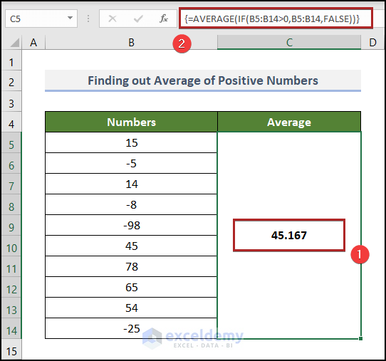 Determining Average using an Array Formula