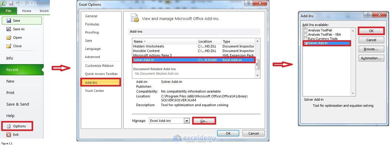 How to activate Excel Solver Image 1