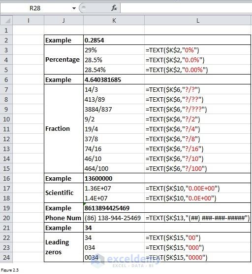 Text and Format Function in Excel Image 2.3