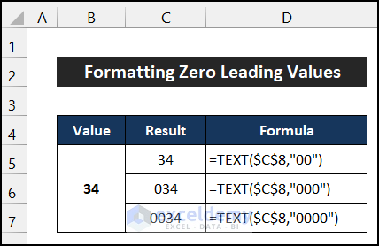 Formatting Zero Leading Number by the TEXT function