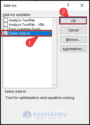 select solver add-ins