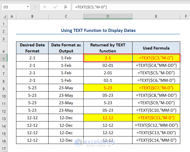 Using Text Function to Display Dates, Excel Limitations