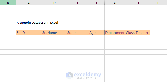 Create Database in Excel - Image 1