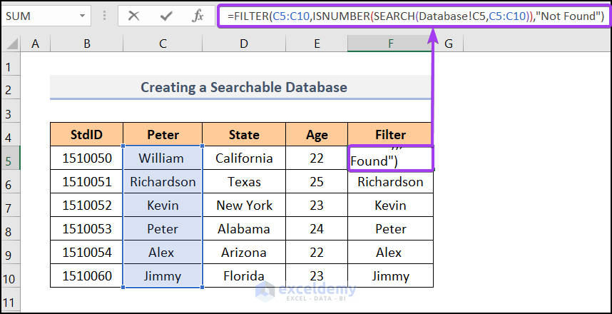 How to Create a Searchable Database in Excel