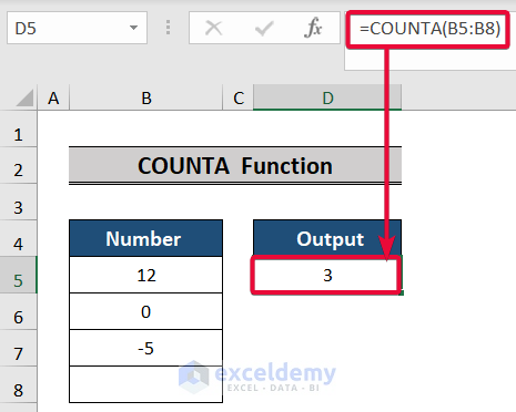 counta function, a top excel functions and features for management consultants