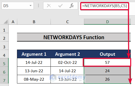 networkdays function, a top excel functions and features for management consultants