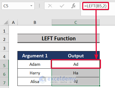 left function, a top excel functions and features for management consultants