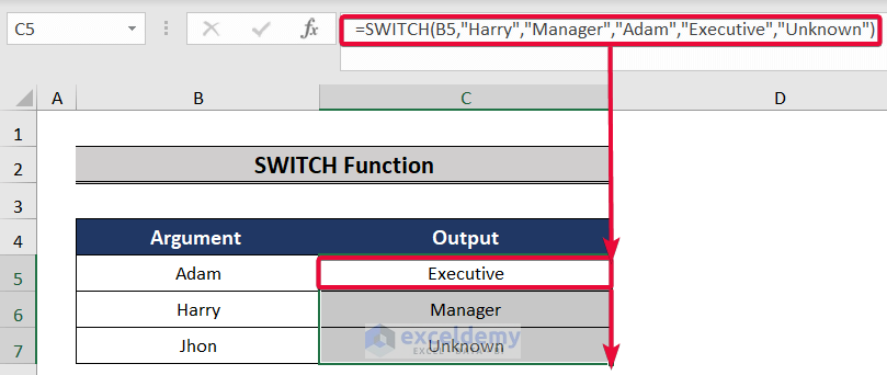switch function, a top excel functions and features for management consultants