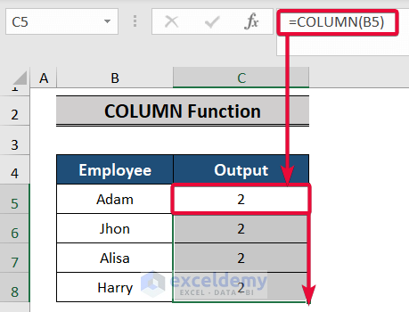 column function, a top excel functions and features for management consultants