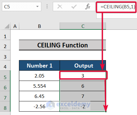 ceiling function, a top excel functions and features for management consultants