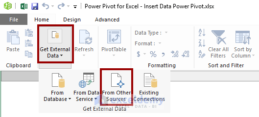 Import External Data Using Power Pivot Add-in