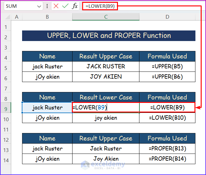 Applying LOWER Substring Function